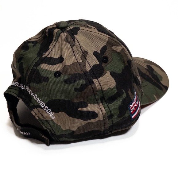 Harley Davidson Honolulu Camo Cap Adjustable Strap Aloha Hawaii Men - Picture 7 of 13
